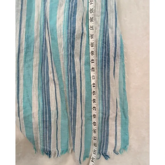 Z&L Swim Cover Up Maxi Dress Women S Blue White Tassel Tie Beach Resort Vacation - Picture 10 of 12